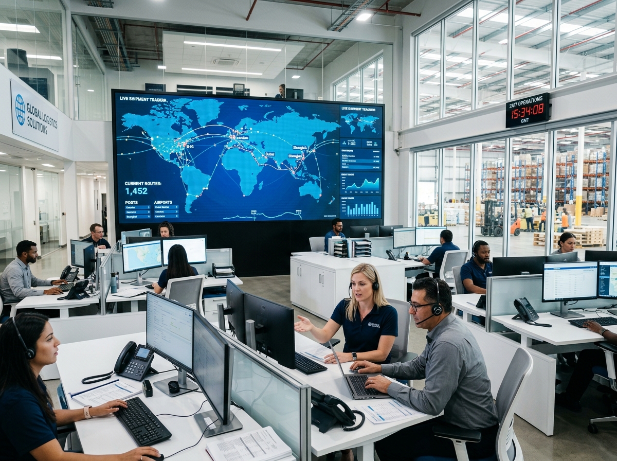 Brisk Forwarding modern logistics operations hub and freight coordination center
