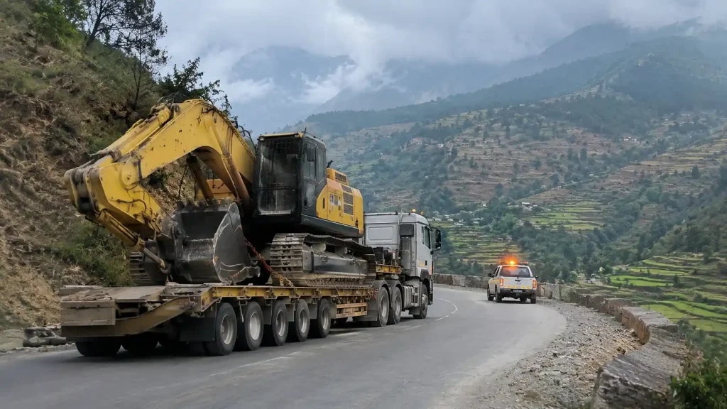 Heavy equipment transport for machinery and manufacturing logistics in Nepal
